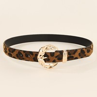 Ceintures pour femmes Ceinture dorée pour femmes Imprimé léopard Élégante Multi-boucles Accessoire de mode pour tenues tendance
