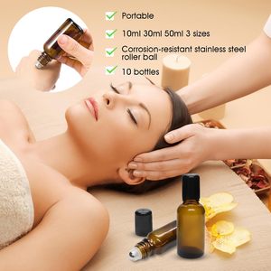 Botella de Vidrio Ámbar para Aceites Esenciales, Gotero para Suero para el Cuidado de la Piel, Gotas para Ojos, 5ml 10ml 15ml 20ml 30ml 50ml, Impresión Serigráfica - Product Image 4