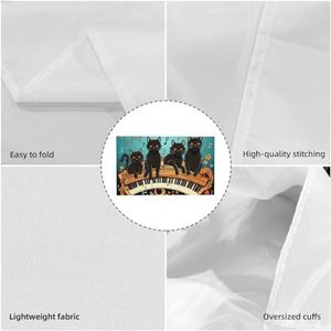 OEM ODM Cuatro gatos negros acostados sobre <span class=keywords><strong>el</strong></span> teclado del <span class=keywords><strong>piano</strong></span> Capa con diseño de bandera y mangas para adultos, Capa de bandera portátil, Bandera corporal ligera - Product Image 4
