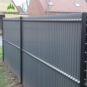 HT-FENCE Panneaux de clôture de jardin à écran 3D Kit de latte de latte rigide en PVC pour cadre en métal de 2.5m - Product Image 4