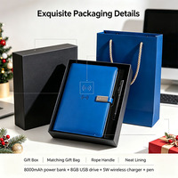 Cadeau d'entreprise, agenda intelligent, batterie externe 8000 mAh, bloc-notes avec chargeur sans fil, ensemble de stylos, pour logo personnalisé d'entreprise, ensemble de cadeaux de bureau