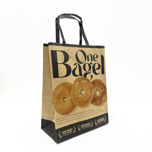 Take Away Paperbag Packaging Black <b>White</b> Clothes <b>Small</b> Shopping Brown Kraft Paper <b>Bags</b> With Handles - Product Image 4