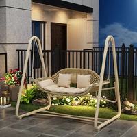 Populaire extérieur Double hamac en fer forgé balançoire chaise suspendue pour jardin cour Villa balcon 1688 agent d'achat
