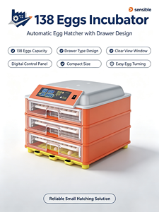 Incubateur automatique numérique à tiroir Sensible 138 œufs pour poulets, canards, oies, dindes – Couveuse compacte en plastique - Product Image 1