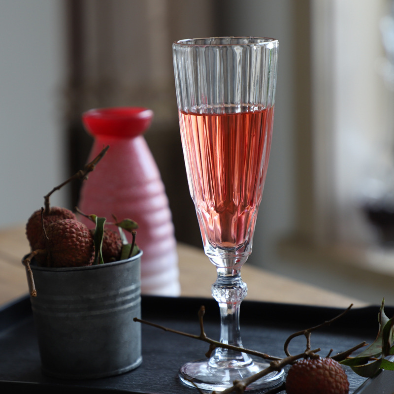 Verres à champagne taillés au couteau en diamant transparent