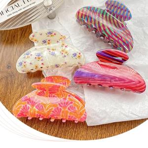 Nouvelles pinces à cheveux coréennes en acrylique pour femmes, grandes, antidérapantes, à maintien solide, en cellulose, style vintage coréen. - Product Image 1