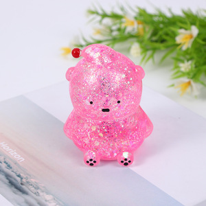 Ours de Noël en plastique en forme d'ours, bonbon de malt anti-stress, jouet de décompression amusant à rebond lent, modèle HQ-2443, direct usine - Product Image 2