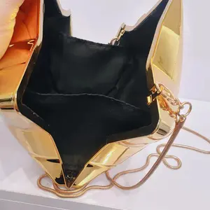 Bolsa feminina de alta qualidade com estrela pentagon acrílico brilho pequena caixa delicada e fofa com corrente