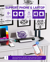 Printer Thermal Portabel Mini M08F A4 Nirkabel untuk Stencil Tato, Perjalanan, Kantor, Pencetakan Foto yang Luar Biasa