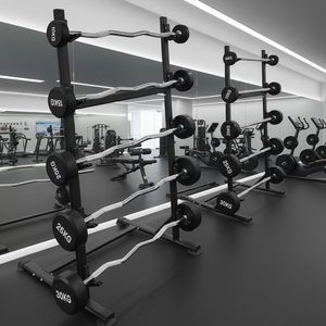 <span class=keywords><strong>Barra</strong></span> de Pesas Curva y Recta Recubierta de Goma, 20kg/10kg, 1.2m/1.5m, para Uso Comercial y Doméstico - Product Image 1