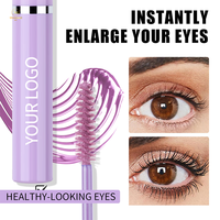 Mascara crème vegan waterproof à fibres volumisantes 4D pour extensions de cils, effet yeux grands et courbés, longue tenue, séchage rapide, marque privée