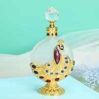 Flacon de parfum populaire en métal paon de Dubaï, 30 ml, flacon d'huile essentielle rechargeable, flacons d'attar, vente en gros d'usine # 896L