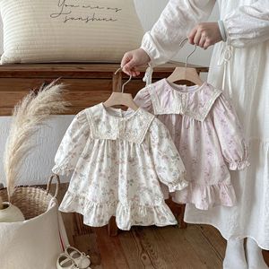 Nuovi Vestiti Primaverili 2026 per Bambine in Cotone Floreale, Stile Coreano, Abito Principessa con Colletto, Gonna Versatile per Bambine - Product Image 3
