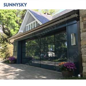 Portes <span class=keywords><strong>de</strong></span> <span class=keywords><strong>garage</strong></span> sectionnelles en aluminium et verre Sunnysky, taille personnalisée, automatiques, commerciales, 9x8, 9x7, 16x7, résidentielles - Product Image 1