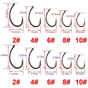 Hameçon en acier à haute teneur en carbone enduit de PTFE <span class=keywords><strong>micro</strong></span> barbelé avec oeil X911 15 pièces/paquet dans un emballage personnalisé - Product Image 4