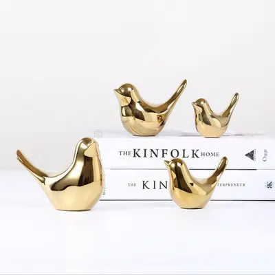 Nordic ins wind decorative ceramic golden bird home small ornaments living room decoration wedding gift small things