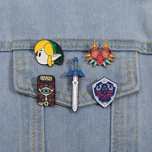 En gros : Pins en métal sur le thème de l'anime, Pins <span class=keywords><strong>Zelda</strong></span> populaires, Pins de revers en émail anime mignons, Pins en émail souple au design populaire, En stock - Product Image 2