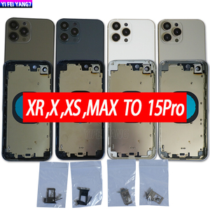 Para Apple para <span class=keywords><strong>iPhone</strong></span> XR 15 <span class=keywords><strong>Pro</strong></span> 15 <span class=keywords><strong>Pro</strong></span> carcasa DIY contraportada <span class=keywords><strong>batería</strong></span> marco medio barra diseño Xs <span class=keywords><strong>Max</strong></span> hecho Metal vidrio - Product Image 1