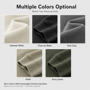Premium <b>Men</b> 425G Heavyweight Cotton Long Sleeve Tee Solid Color Crewneck Drop Shoulder Casual Top Custom OEM Supplier Wear - Product Image 6