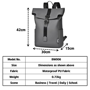 Wholesale Custom Logo Men Waterproof Quality PU Back Pack Outdoor College Student <strong>Bag</strong> 17 Inch Fashion Travel Laptop Backpack - Product Image 2