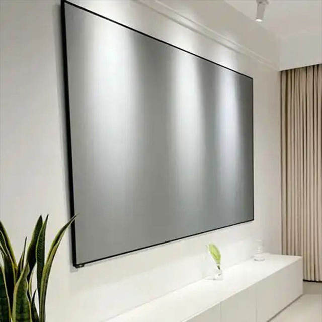 Caavits 4k Acoustic Projector Screen 72-150Inch Fixed Frame Projector Screen PVC High Brightness Ambient Screen