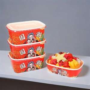 Envases Desechables Personalizables para Comida de Restaurante, Tazón Cuadrado de Papel Kraft para Ensaladas con Tapa - Product Image 5