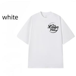 Camiseta de hombro suelto de algodón puro peinado de 230G Premium con diseño de estampado y bordado Camiseta de alta calidad - Product Image 3