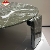 Dalle de marbre Verde Levanto naturelle et moderne pour salon, meubles en pierre, tables basses rondes en marbre vert design