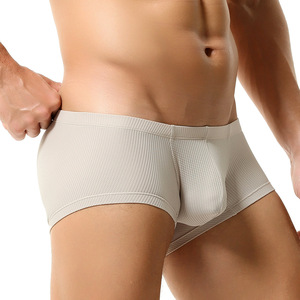 Calzoncillos bóxer <span class=keywords><strong>de</strong></span> cintura baja <span class=keywords><strong>de</strong></span> seda helada para hombre, talla XXL, transpirables, <span class=keywords><strong>de</strong></span> punto, bordados, sencillos, con realce <span class=keywords><strong>de</strong></span> cadera convexo. - Product Image 5