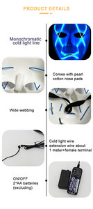 Vente chaude Anonymous Guy Fawkes PVC Masque Hacker Halloween Party Horror Style avec EL Wire pour les événements à thème de vacances Fêtes LED - Product Image 4