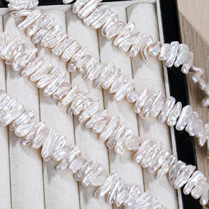 ไข่มุกน้ำจืดธรรมชาติรูปทรงพิพะ รูตรงกลาง แสงสว่าง ทรงบาร็อค สำหรับงาน DIY เครื่องประดับกึ่งสำเร็จรูป ขายส่ง - Product Image 4