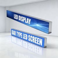Écran d'affichage en acier inoxydable en forme de barre, couleur pleine, P1.8, pour intérieur, avec écran LED électronique sans cadre, vidéo RGB, sous-titres