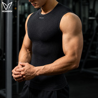 Großhandel Benutzerdefiniertes Logo Herren Kompressions-Tanktop Geringe Mindestbestellmenge Schnelltrocknend Ärmelloses Fitness-Workout-Sport-Unterhemd OEM-Fabrik Nylon