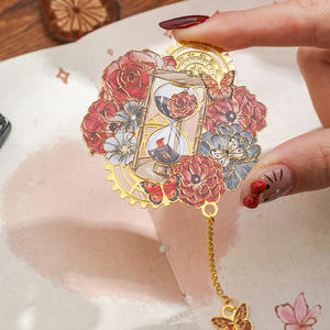 Jam Antik bunga pembatas buku logam dengan liontin rantai alat baca untuk guru teman hadiah ulang tahun penulis buku pecinta Klub - Product Image 5