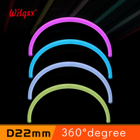 Lampu Penerangan Bangunan IP65 untuk Hotel, Lampu Neon Tali 360 Derajat Super Terang D22mm Silikon Program WS2811 Pixel RGB LED Strip Light