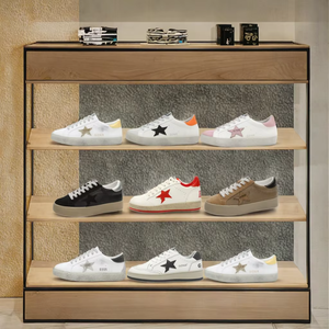 Chaussures de luxe haut de gamme pour femmes, Super Goose White Glittery Ball Star Sneakers, semelles dorées, nouvelles chaussures à paillettes subtilles et douces - Product Image 3