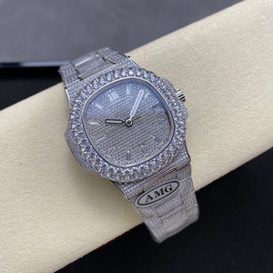 <span class=keywords><strong>Reloj</strong></span> Mecánico Clásico para <span class=keywords><strong>Hombre</strong></span>, Lujoso y Brillante, con Moissanita VVS, Zirconia Cúbica con Incrustaciones Completas <span class=keywords><strong>de</strong></span> Diamantes, en Oro <span class=keywords><strong>de</strong></span> 18K y 24K - Product Image 5