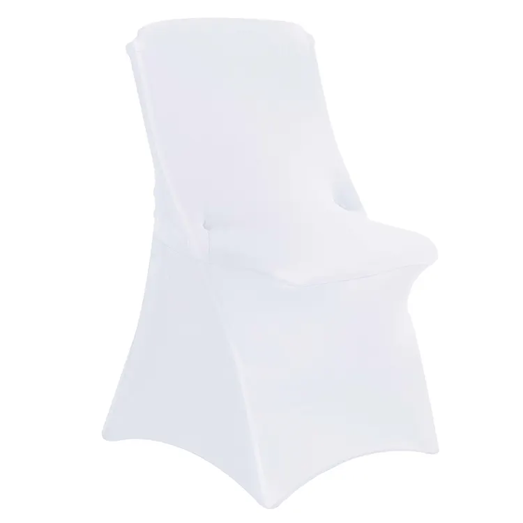 Folding Chair Covers for Living Room Universal Stretch Chair Slipcovers Protector Dining Room White Spandex Polyester Plain 1pcs