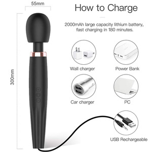 Masseur vibrant 10x4 avec écran LCD, 4 têtes interchangeables, flexible pour le cou, étanche IPX7, en silicone, jouet sexuel pour femmes - Product Image 6
