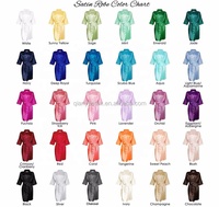 Batas Económicas en 133 Colores para Mujer y Niños Estilo Kimono para Boda Cumpleaños Dama de Honor Satén de Seda
