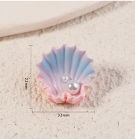 Breloques en résine coquillage arc-en-ciel Ocean Pearl, accessoires en résine coquillage arc-en-ciel pour la fabrication de pinces à cheveux DIY