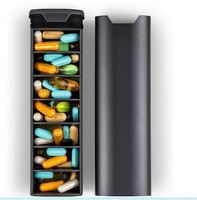 Boîte à pilules personnalisable, étanche, résistante aux enfants, en alliage d'aluminium, grande capacité, compartimentée, pour 7 jours, pour le rangement et la recharge des pilules