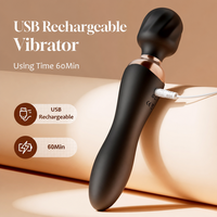 Vibromasseur double extrémité pour femmes, jouet sexuel pour point G, 12 modes de vibration, moteur puissant et silencieux