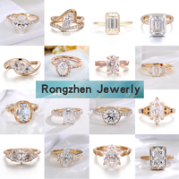 Moissanit Pinky Ring Silberschmuck Herren Halb-Eternity 925 Sterling 18k Vergoldet VVS Moissanit Damenring