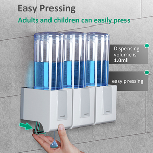 SVAVO Hôtel <span class=keywords><strong>Triple</strong></span> <span class=keywords><strong>Distributeur</strong></span> De <span class=keywords><strong>Savon</strong></span> Manuel Shampooing <span class=keywords><strong>Distributeur</strong></span> Pomme De Douche <span class=keywords><strong>Distributeur</strong></span> De <span class=keywords><strong>Savon</strong></span> - Product Image 4