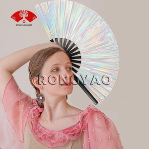 Éventail pliant personnalisé 2026, éventail à main pour rave, éventail à main pour rave, couleurs laser holographiques peintes pour les festivals, tenues arc-en-ciel, disco - Product Image 3