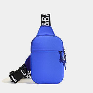 Custom Wholesale Men's Korean Style Oxford Cloth Solid Color <b>Chest</b> Bag Simple Outdoor Card Sling Bag - Product Image 1