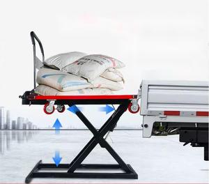 Baru portabel elektrik hidrolik mengangkat telapak tangan datar empat roda 48V baterai Lithium simret truk pabrik - Product Image 5