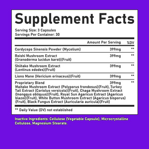 Cápsulas de Hongos de Marca Propia, Suplementos de Extracto Herbal, Mejoran la Claridad Mental, Cápsulas Veganas para el Apoyo Inmunológico - Product Image 6