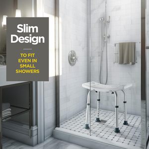 כסא מקלחת מתכווננת 150 ק "ג משקל יניקה רגלי יניקה אמבט בטיחות ציוד - Product Image 3